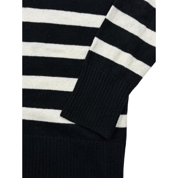 Banana Republic Striped Turtleneck Sweater Black White Modern Minimalist L - Picture 5 of 11